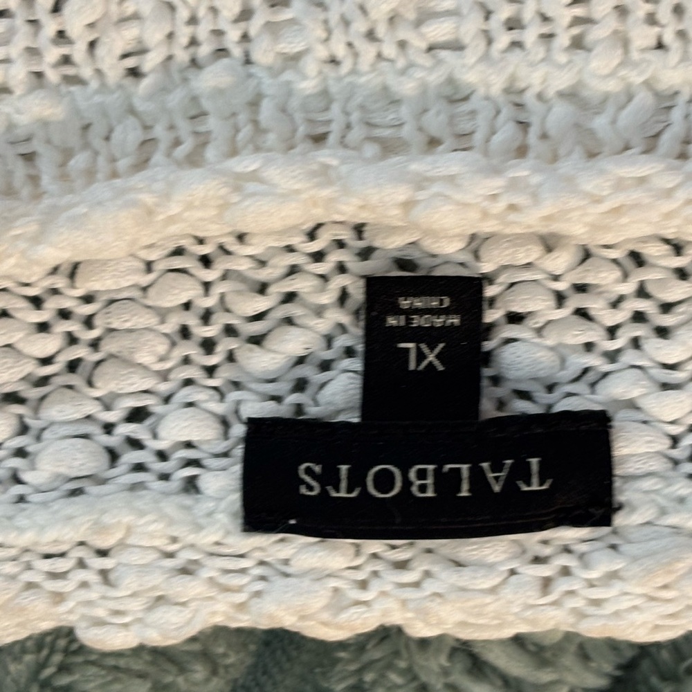 Talbots White Crew Neck Sweater with Textured Knit - Picture 3 of 12